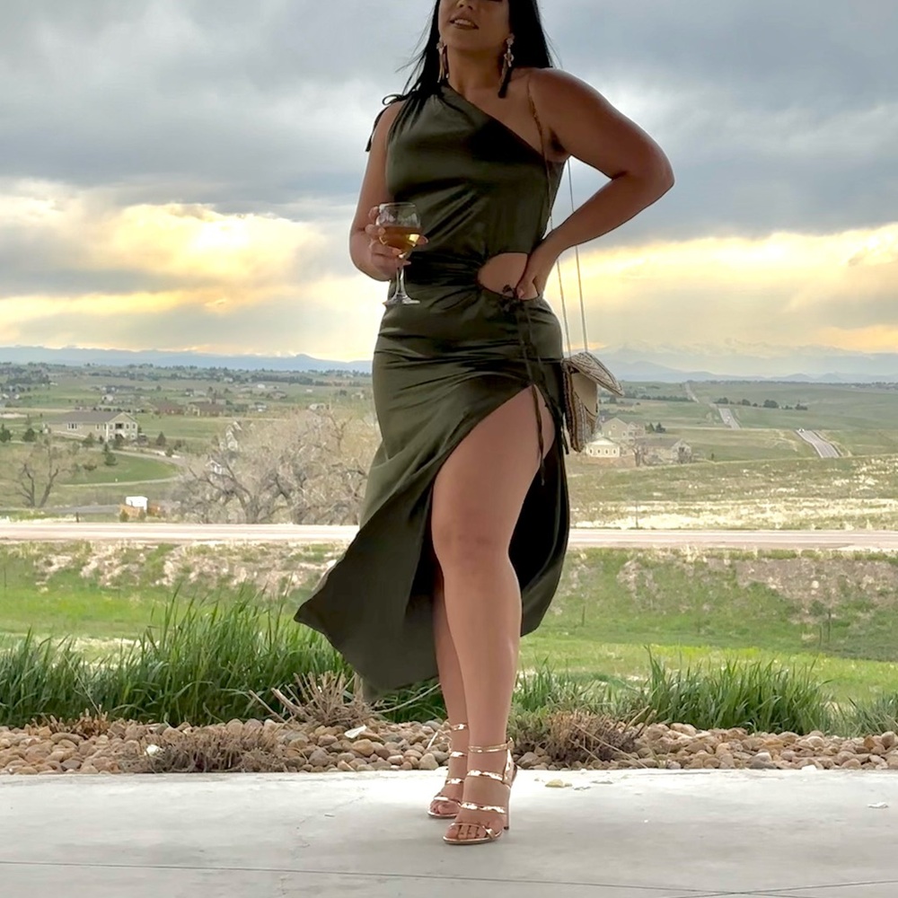 Olive green dress